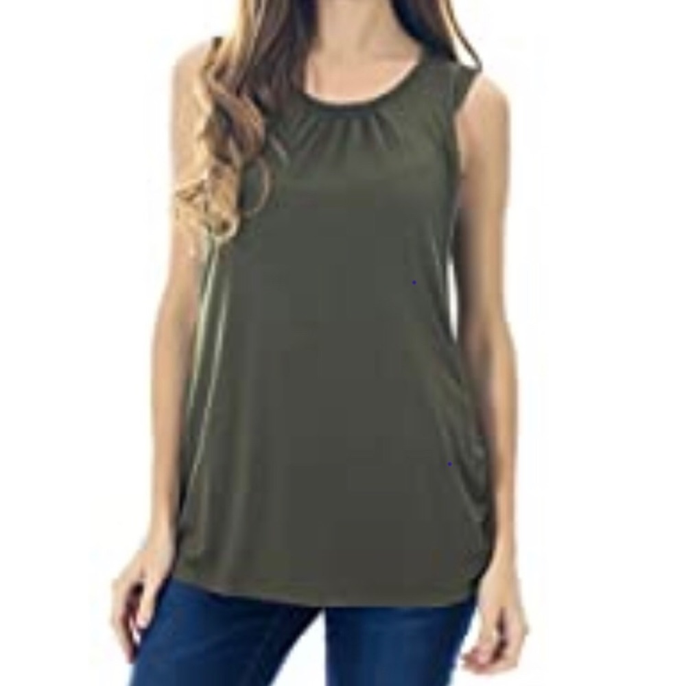 Small Show size M khaki green nursing tank.
